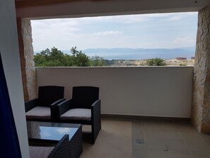 Studio, 1 Bedroom, Accessible, Balcony | Balcony - Room Mira With Terrace and sea View (Omisalj)