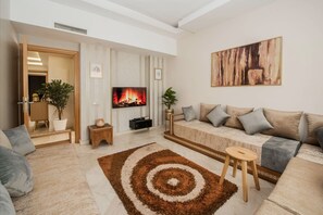 apartman, 2 hálószobával, akadálymentesített, erkély | Nappalirész | Könyvek