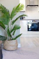 Classic Apartment | Private kitchen | Full-size fridge, microwave, oven, stovetop