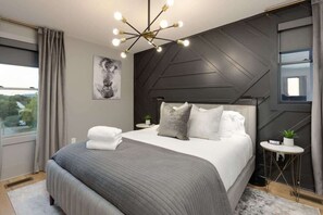 4 bedrooms, iron/ironing board, travel cot, WiFi