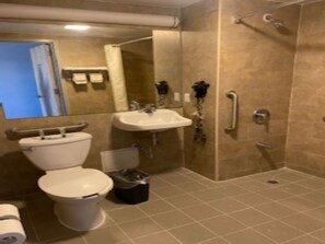 Premium Room, 1 King Bed, Accessible | Bathroom | Children's robes, towels - Blue Bird Inn (Jamaica)