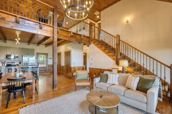 Smart TV, fireplace, video games, DVD player