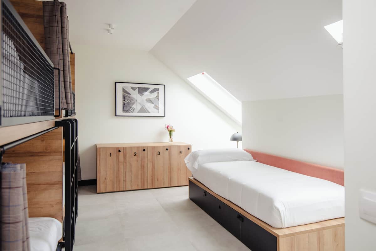 Premium bedding, down duvets, blackout curtains, soundproofing