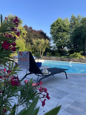 Outdoor pool, pool loungers - Villa Cassandre (Esvres)