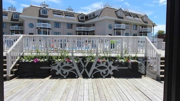 Indoor pool, seasonal outdoor pool, pool umbrellas, pool loungers