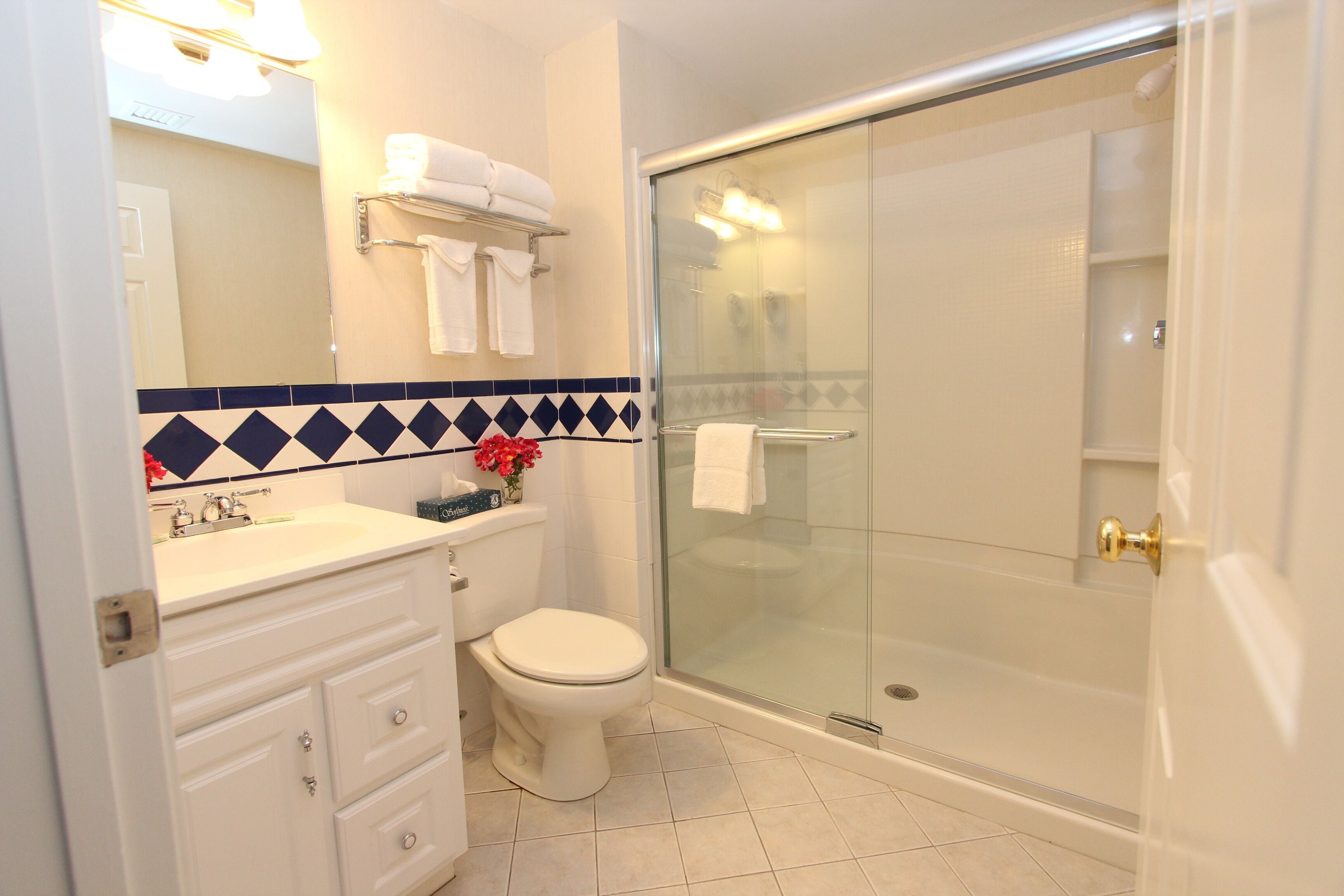 free toiletries, hair dryer, towels, soap