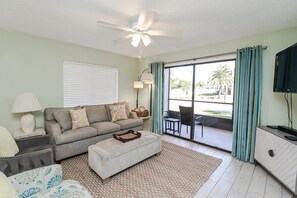 TV, DVD player, books