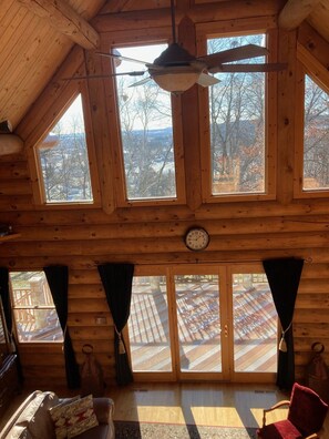 Smart TV, fireplace, DVD player, books