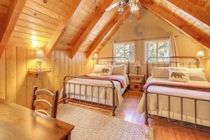 3 bedrooms, desk, iron/ironing board, Internet - Game Room & 2 Decks: Walkable Lake Arrowhead Cabin (Lake Arrowhead)