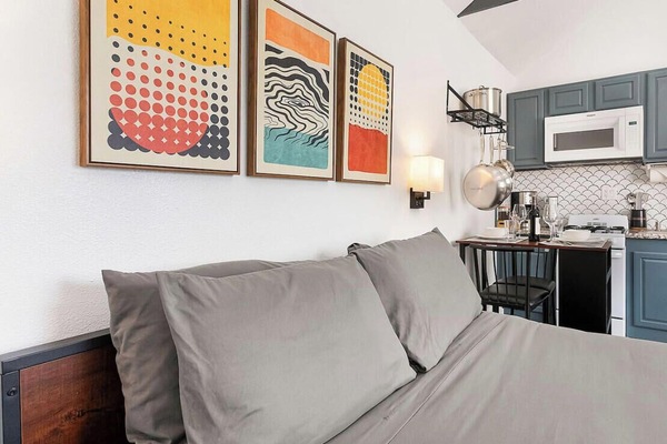 Vibrant art and a sleek kitchen invite unforgettable moments and inspired cooking!