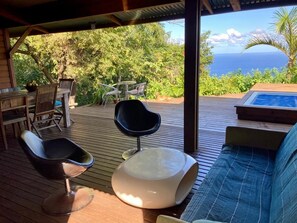 Outdoor dining - Maison vue Mer, Piscine (Saint-Leu)