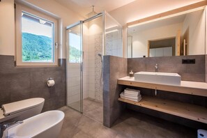 Dusche, kostenlose Toilettenartikel, Haartrockner, Handtücher