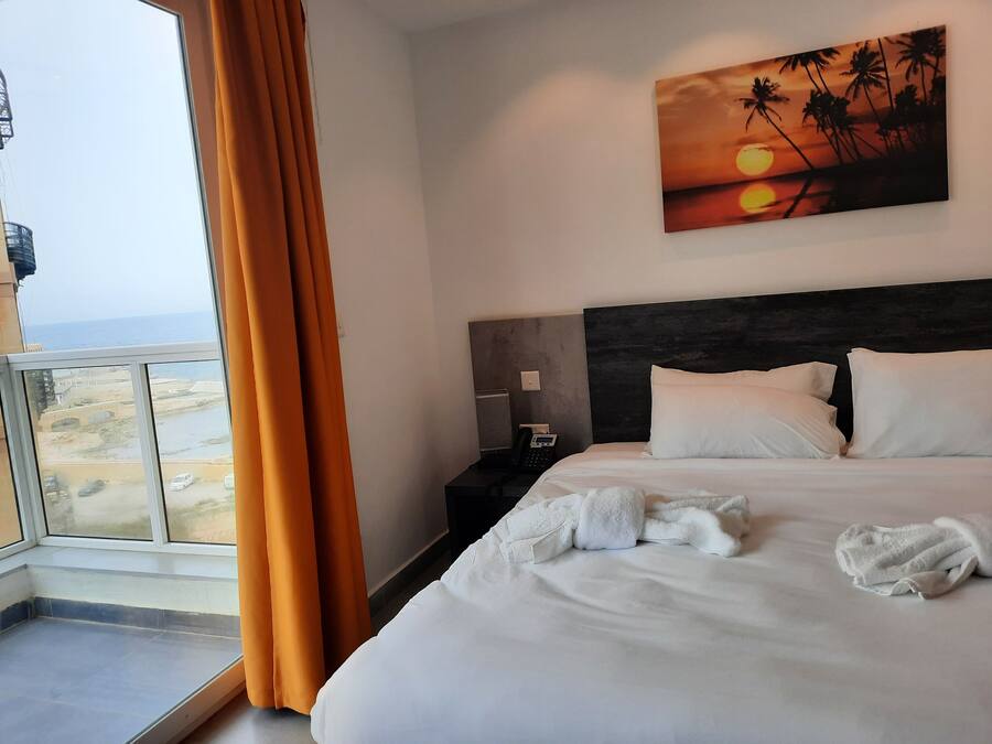 Standard Double or Twin Room, Balcony, Partial Sea View | View from room