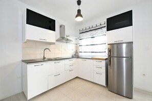 Fridge, microwave, stovetop, dishwasher