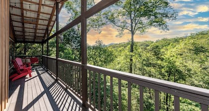 Log Cabin with 3BR, Hot Tub, Fire Ring, Game Room, Mtn Views, Wifi & Pool Access