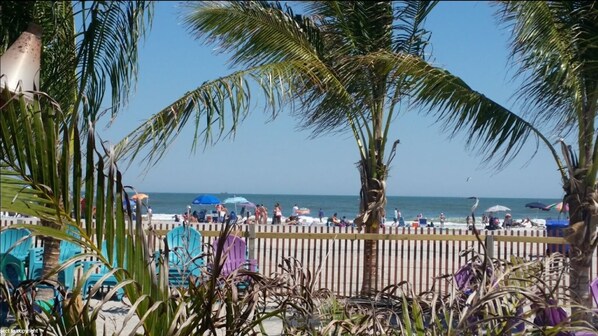 On the beach, beach towels