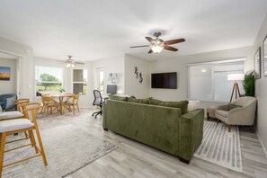 Condo, 2 Bedrooms | Living area | Smart TV, fireplace - Villa Stone Creek 2 Bedroom Condo by RedAwning (Scottsdale)