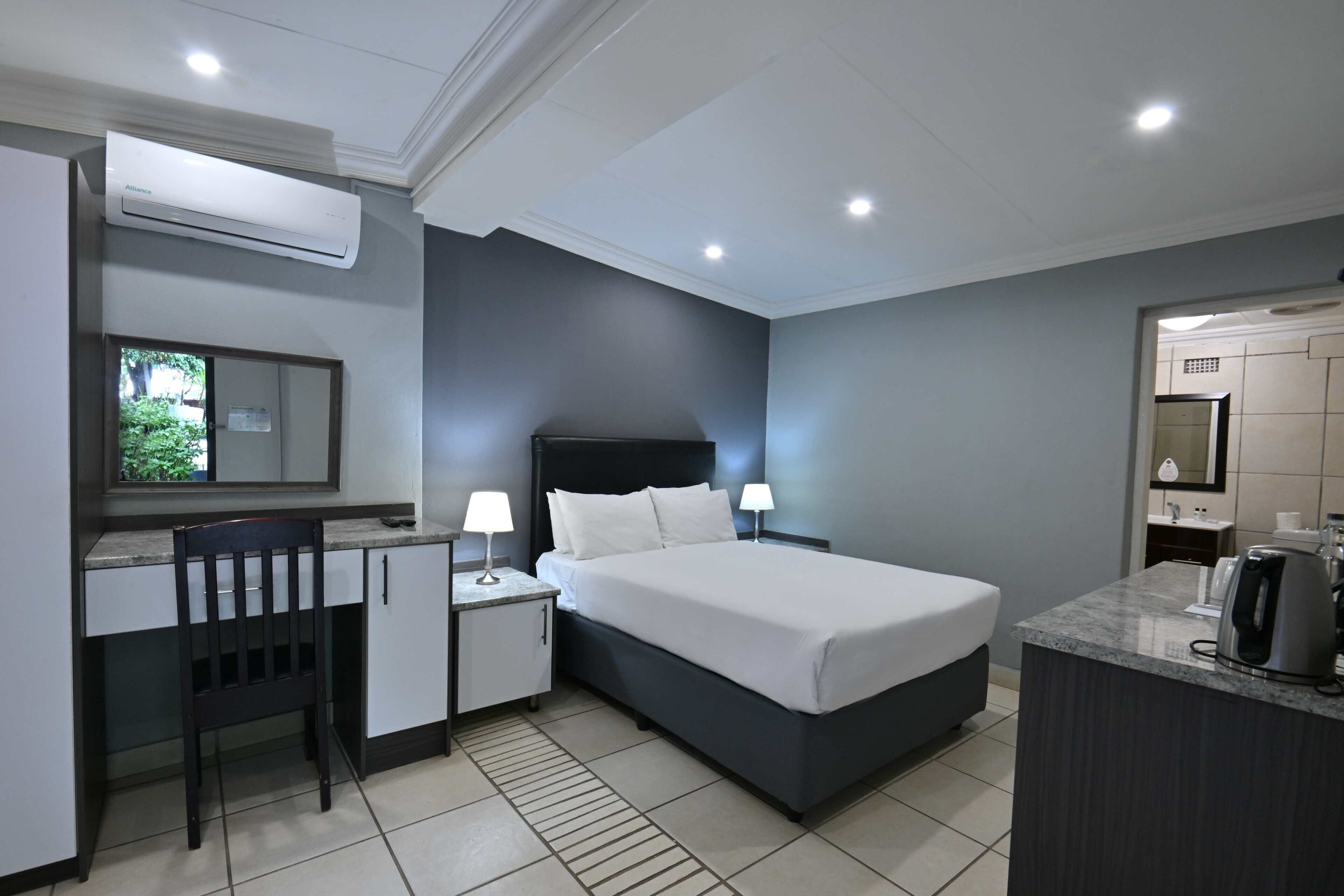 Premium bedding, desk, free WiFi, bed sheets