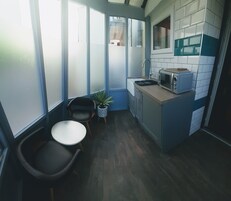 Estudio Deluxe, baño privado (Retro Studio) | Cocina compartida