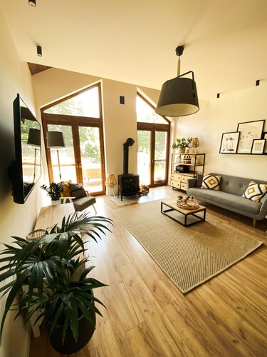 This beautifull villa is located by the wather, surrounded by forest.