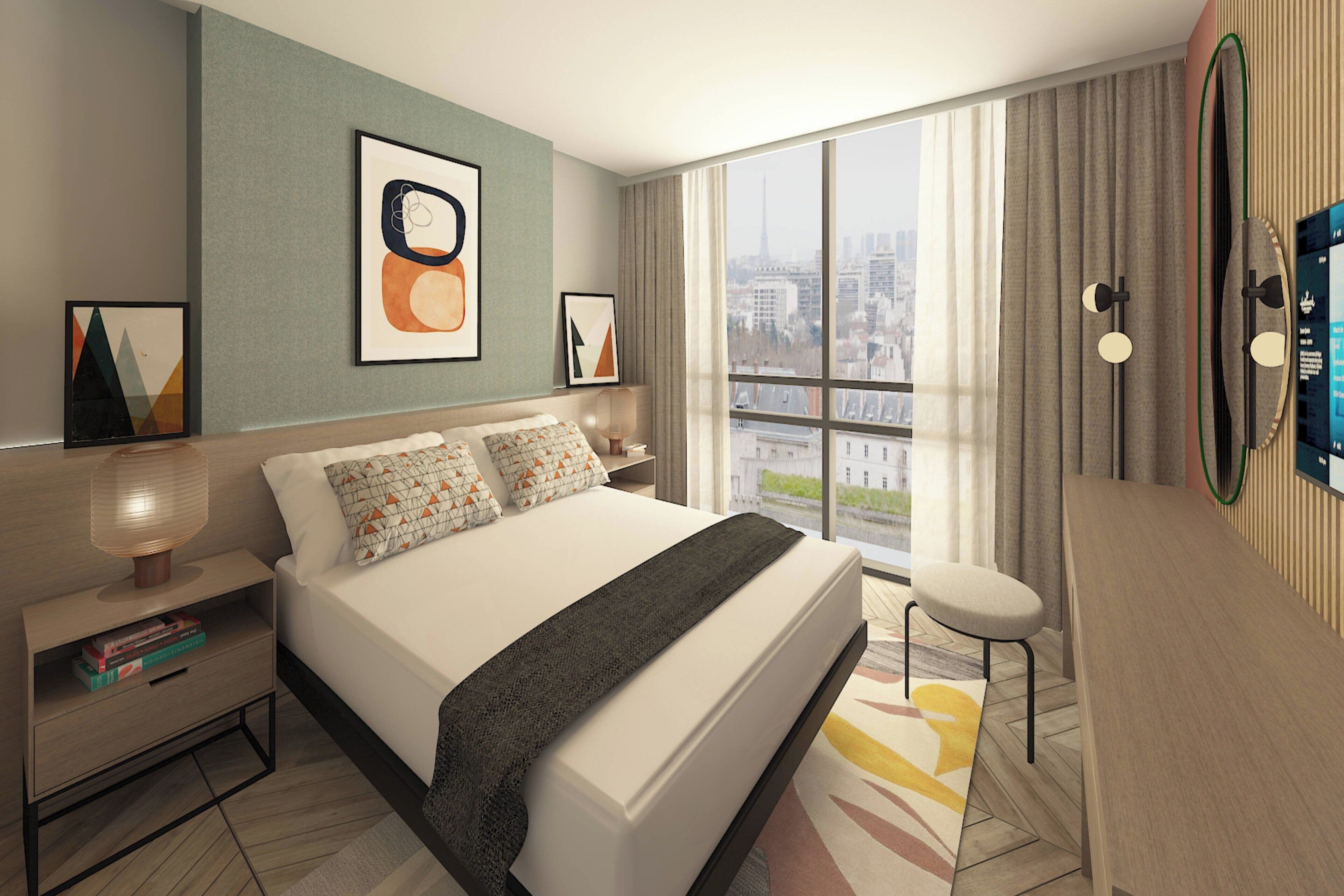 suite, 1 bedroom | in-room safe, desk, laptop workspace, blackout curtains