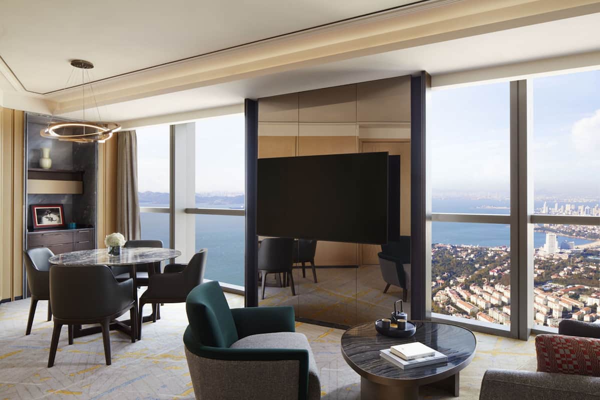 Suite, 1 Bedroom (St. Regis) | Living room | 55-inch LCD TV with satellite channels, TV, pay movies