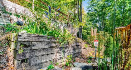 Woodsy oasis with WiFi, multi-level deck, gas grill, foosball table & more
