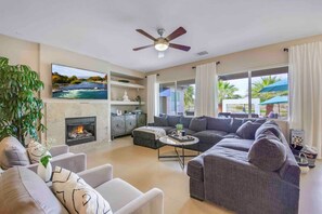 TV, fireplace, video games, Netflix