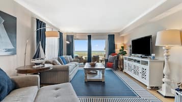 Smart TV, DVD player, books, video library