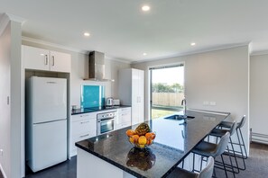 Fridge, microwave, dishwasher, toaster