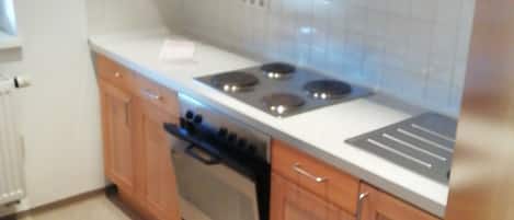 Fridge, oven, stovetop, cookware/dishes/utensils