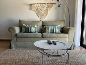 Family Apartment, 2 Bedrooms | Living area | 50-cm flat-screen TV with cable channels, TV, fireplace - Albufeira Family Oasis with Pool (Albufeira)