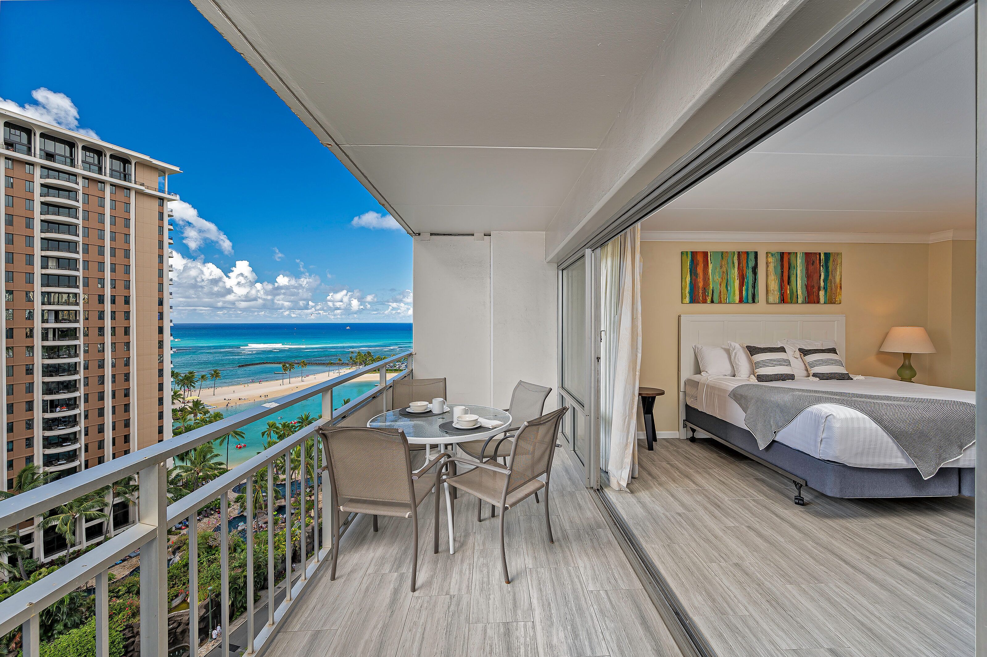 Ocean Lagoon View at the Ilikai Hotel by the Beach w/Full Kitchen & Free WiFi