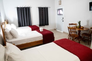 1 bedroom, desk, laptop workspace, blackout curtains