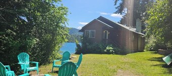Waterfront cabin with dock on Hayden Lake