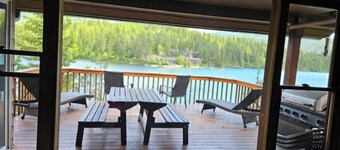 Waterfront cabin with dock on Hayden Lake