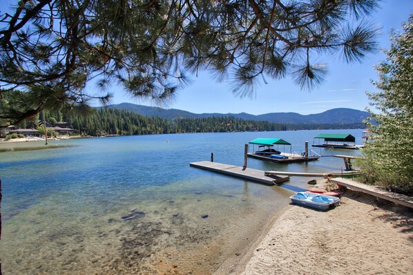 On the beach, beach towels - Cozy & Relaxing Cabin w/ Paddle Boards, Pedal Boat, Canoe, Kayak and more! (Hayden)