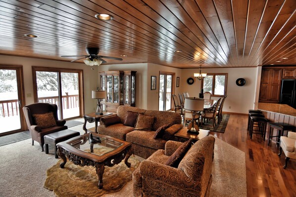 House, Multiple Beds, Fireplace | Living area | 50-inch TV with cable channels - Peace of Mind on Namakagon (Cable)