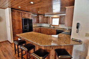 House, Multiple Beds, Fireplace | Private kitchen | Fridge, microwave, oven, stovetop