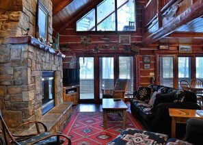 House, Multiple Beds, Jetted Tub | Living room | TV, fireplace - GP Cabin 28 (Hayward)