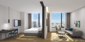 Deluxe suite, 1 kingsize bed | Een kluis op de kamer, verduisterende gordijnen