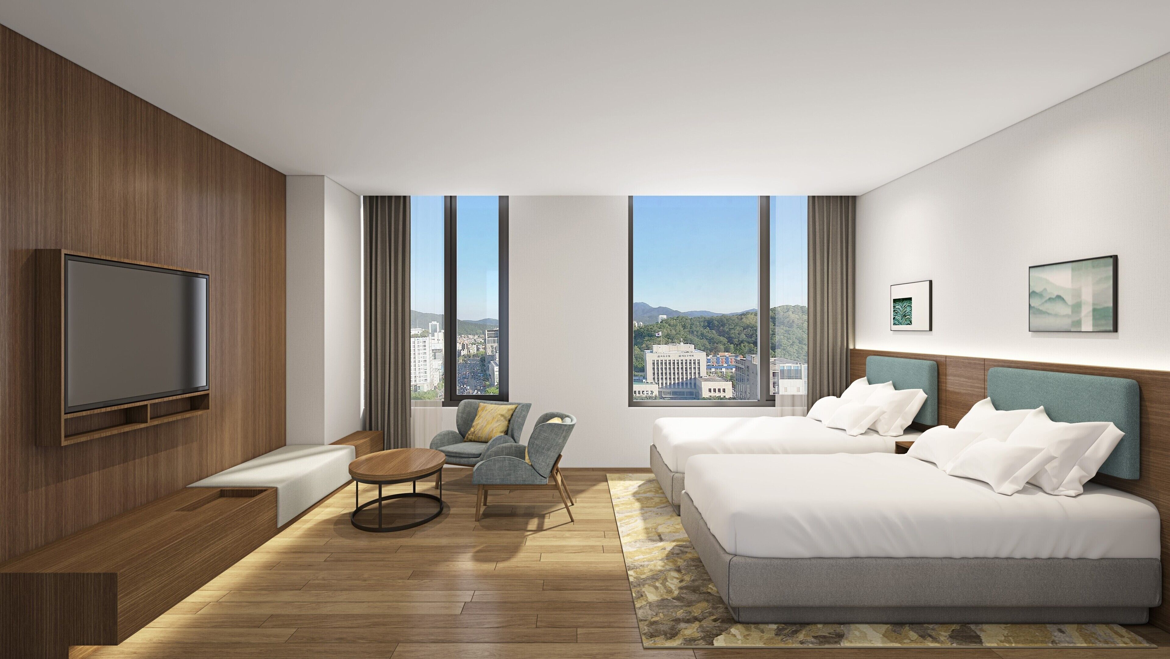 deluxe room, 2 double beds | in-room safe, blackout curtains, iron/ironing board