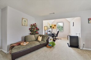 Smart TV, fireplace, Netflix, DVD player