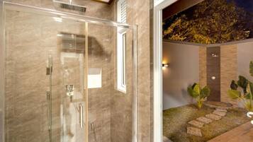 Luxury Villa With Pool | Bathroom | Shower, rainfall showerhead, designer toiletries, hair dryer