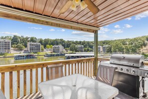 Outdoor dining - Southwood Shores 103-3D - Gorgeous Waterfront Condo!  (Lake Ozark)