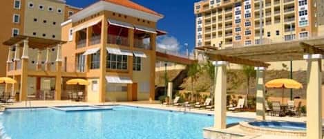 Outdoor pool, a heated pool