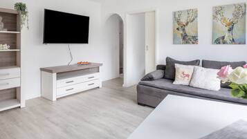 Televisión, reproductor de DVD, estéreo