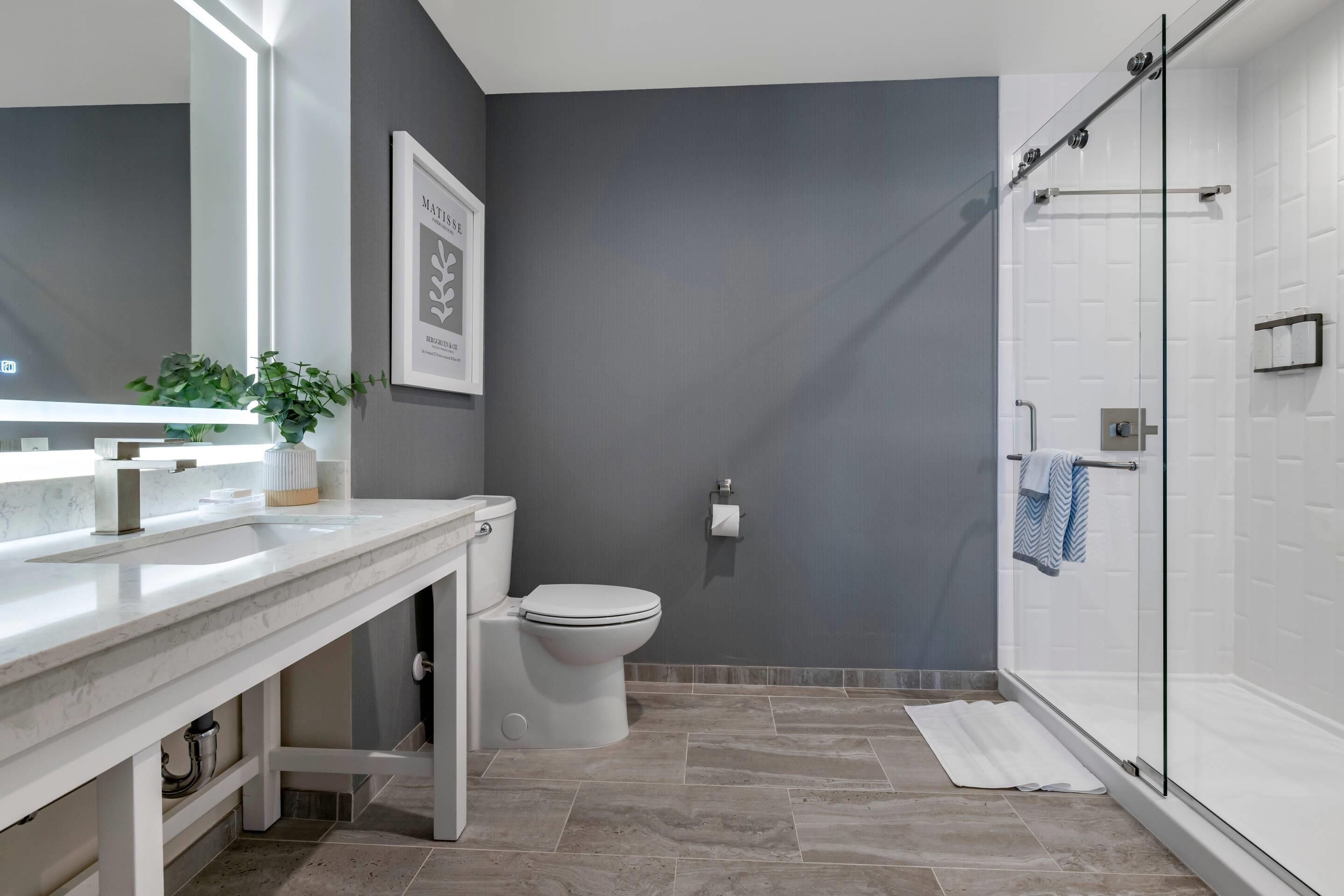 presidential suite, 2 queen beds, accessible, non smoking | bathroom | shower, free toiletries, hair dryer, towels