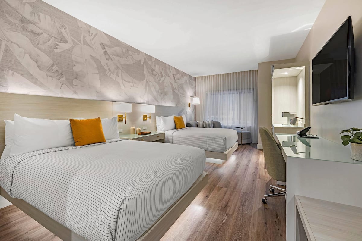 Room, 2 Queen Beds, Accessible, Non Smoking | 1 bedroom, premium bedding, desk, laptop workspace