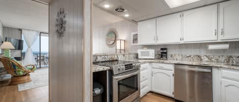 Microwave, dishwasher, paper towels